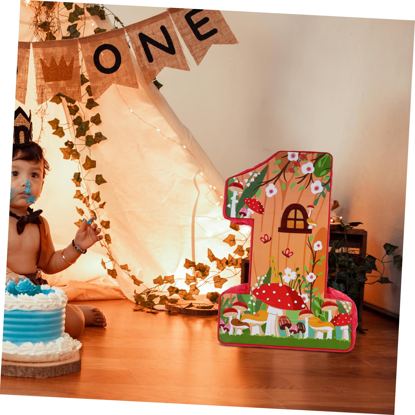 Luxshiny 1juego Piñata De Champiñón Para Cumpleaños Infantil Decoración De Fiesta De Golpear Para Niño Niña Accesorio De Fiesta De Cumpleaños Diseño Adorable
