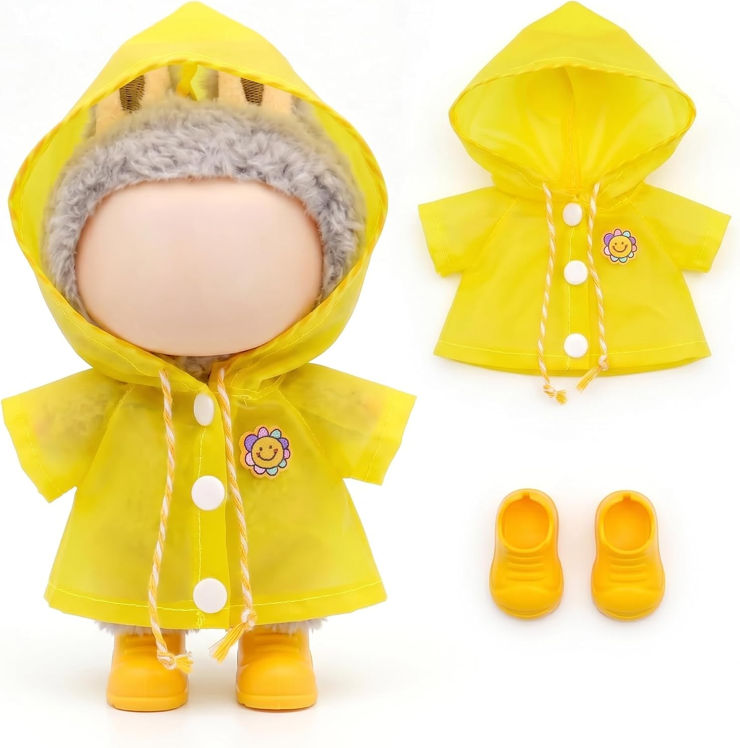 Clothes for 17cm Lububu (NO Lububu) Accessories Raincoat Yellow