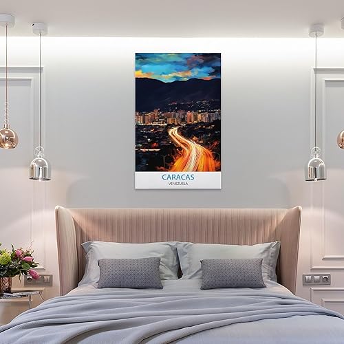 Miniatura 8 de Caracas Venezuela - Póster de viaje vintage de 08 x 12 pulgadas (7.9 x 11.8 in), pintura en lienzo, arte de pared, póster para sala de estar,