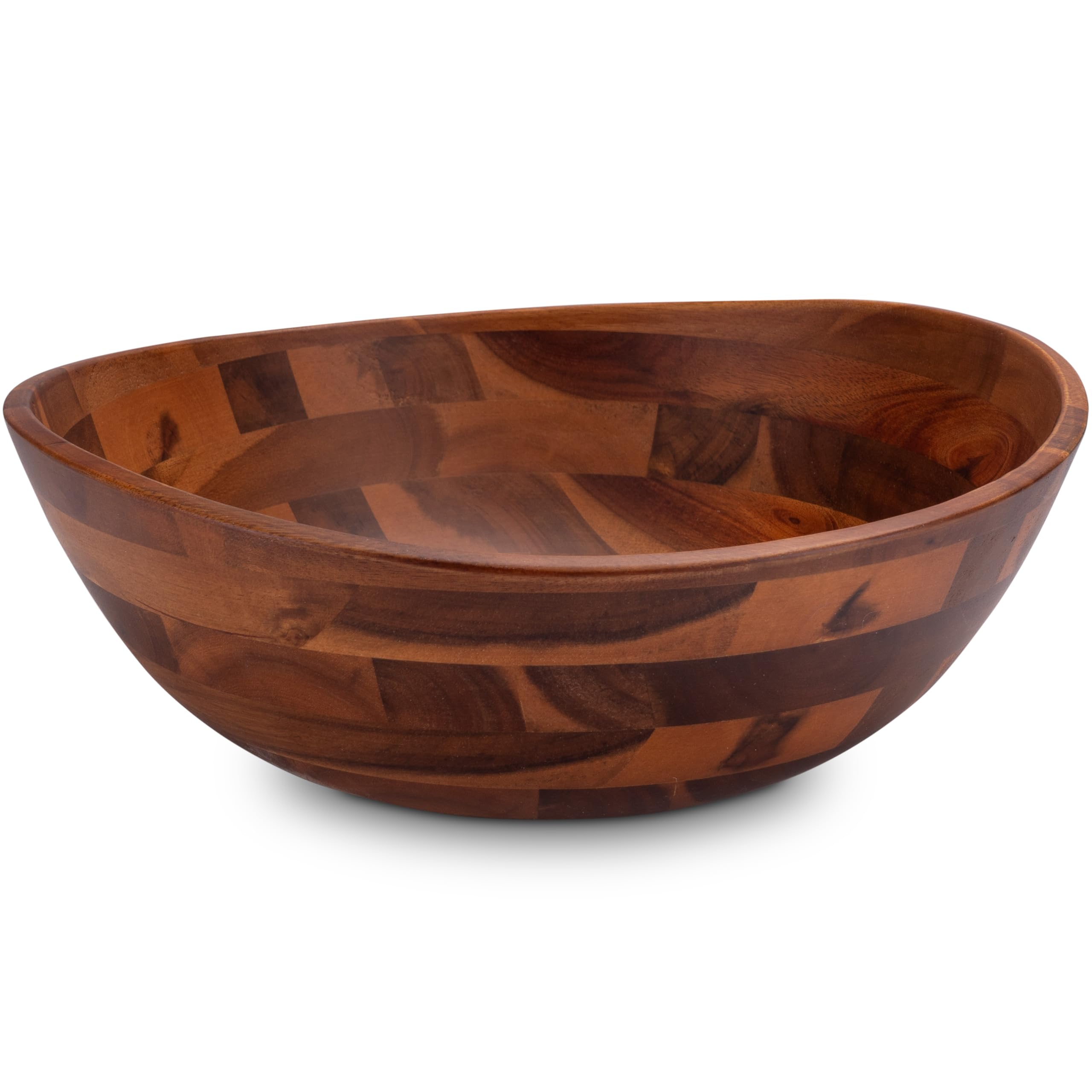 Decorasian 2 ciotole in legno – elegante ciotola in legno di acacia – ideale come insalatiera in legno, ciotola per frutta o pane – Ciotola in legno sostenibile – marrone 30,5 cm