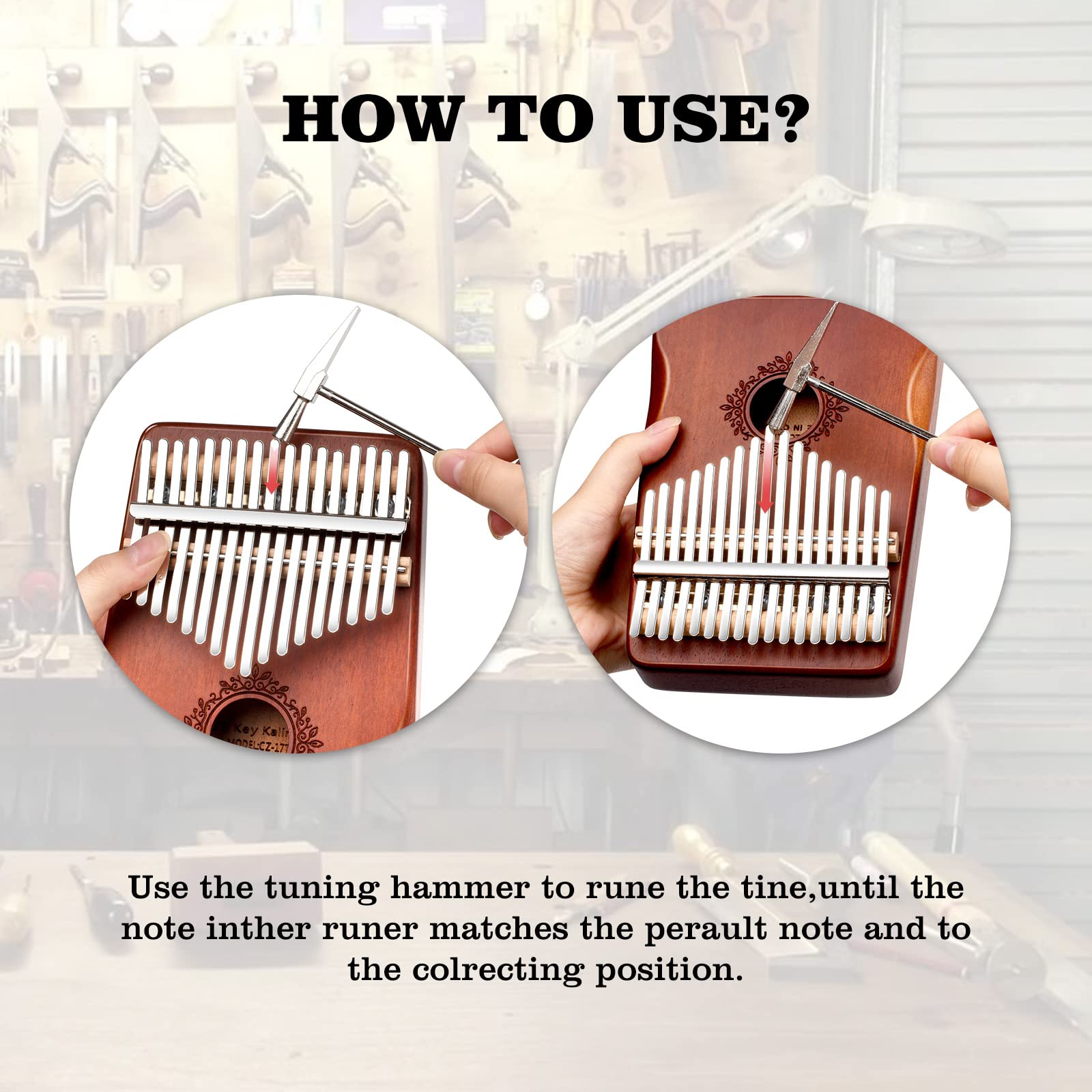 Kalimba kciuk fortepian 17 klawiszy, przenośny palec Mbira, łatwy do nauczenia instrument muzyczny, prezent dla dzieci i dorosłych, początkujących, brązowy