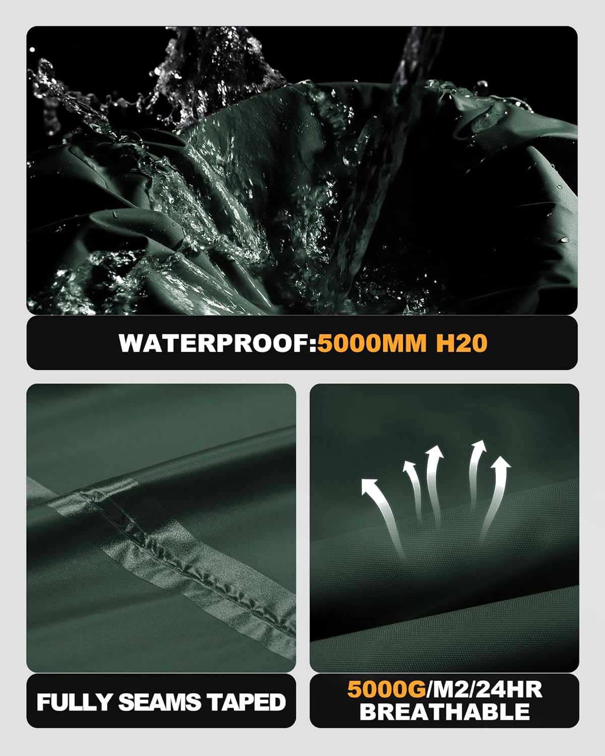 Outdoor Ventures Packable Rain Suit for Men Lightweight Waterproof Breathable Rain Gear for golf Rain Jacket Pants - Image 2