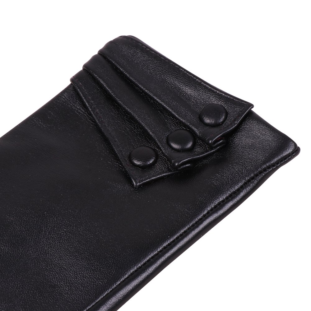 des gants en cuir d'agneau italien hiver chaud simple garniture de longue toison gants (Tactile&Non-tactile)