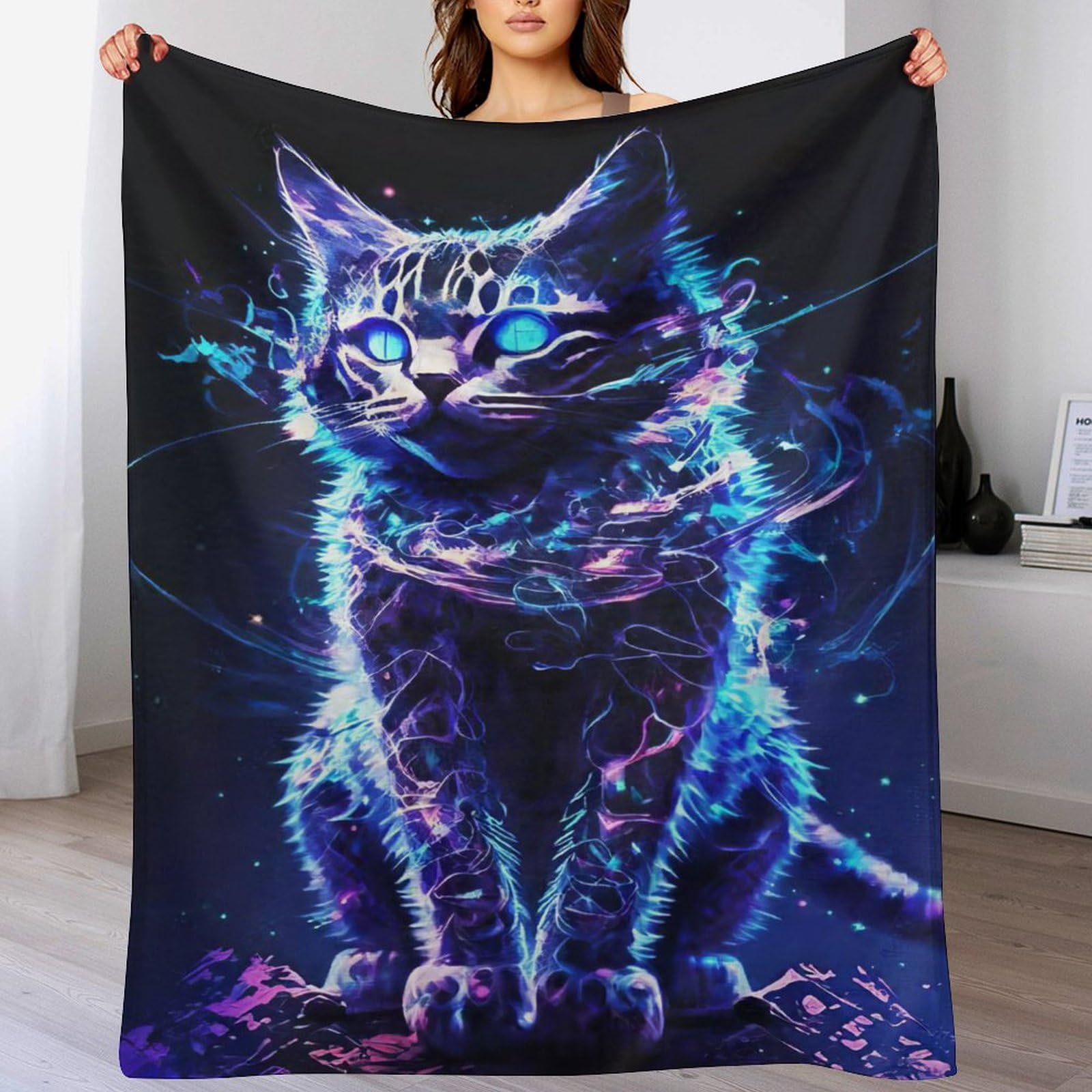Couverture chat contre le froid plaid flanelle anti-frissons canapé