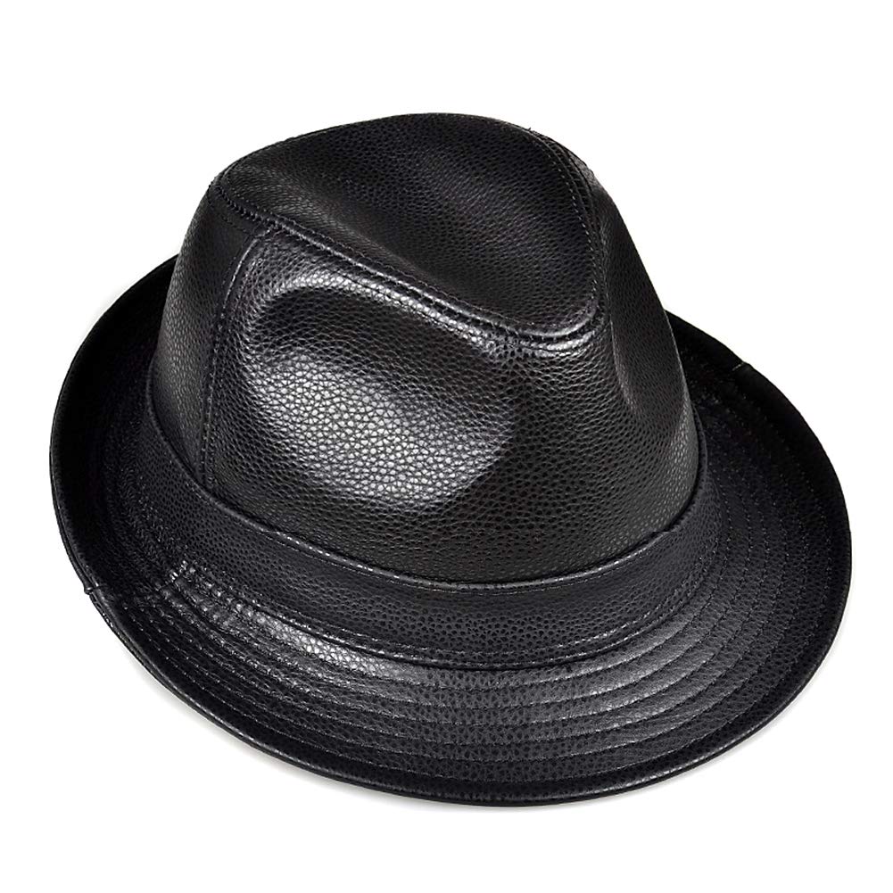 DongBao Cappello da Uomo Classico in Pelle Trilby Cappello Fedora Cappello Jazz da Uomo Stile Vintage Cappello Panama