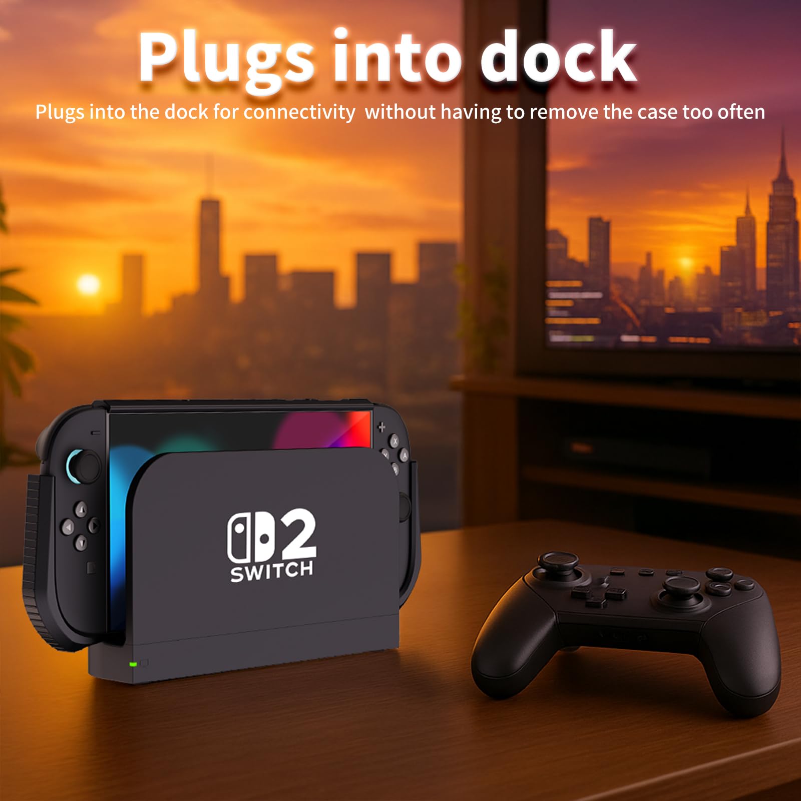 HEYSTOP [104 Piezas] Carcasa Protectora para Nintendo Switch 2, Carcasa de TPU Dockable Compatible con Consola Nintendo Switch 2 y Joycon Grip con Tapa para Joystick
