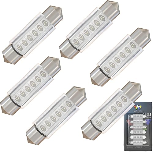 Festoon Dome - Bombilla LED Festoon C5W 6418 6411 6423 azul DE3425 DE3423 bombillas LED de 1.496 in 1.535 in CC 12 V para Lanscape Camper RV Car