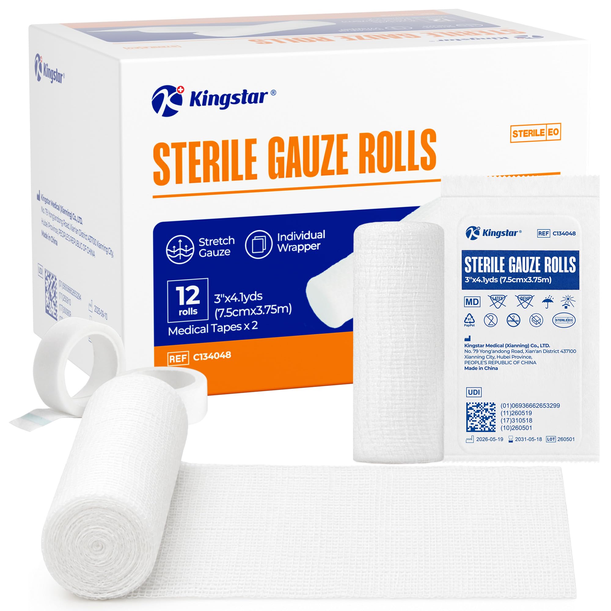 Sterile Gauze Roll 2 in x 4.1 Yards, First Aid Gauze Bandage, 12 Rolls — Amazon image 9