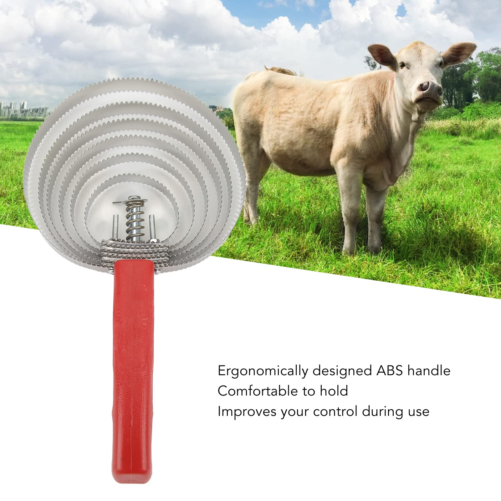Curry Comb Peigne en Acier Inoxydable pour Chevaux, améliore l'expérience de Modification du rajeunissement des bovins, Un Traitement Doux, pour Les Animaux et Les Animaux, Moutons et bœuf