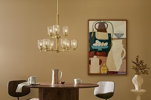 Miniatura 8 de Kichler, Shailene 43671BK - Lámpara de araña de 5 luces con cristal satinado grabado en color negro, 43671BK