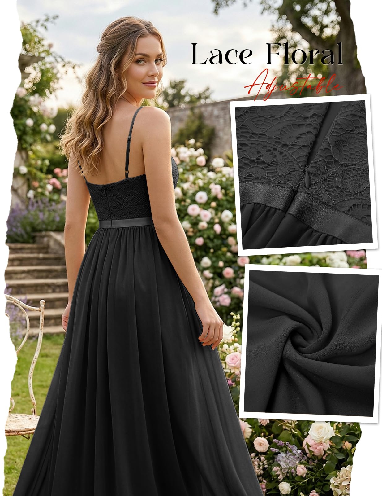DRESSTELLS Abito formale da donna, lungo, per damigella d'onore, matrimonio, ospiti, modesto, ballo di fine anno, cocktail party