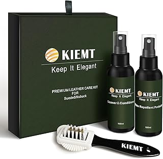 KIEMT Premium Suede and Nubuck Care kit,Leather Cleaner and Conditioner,Suede Protector Spray,Double Face Leather,Suede Cleaner for Shoes,Couch,Boot,Furniture