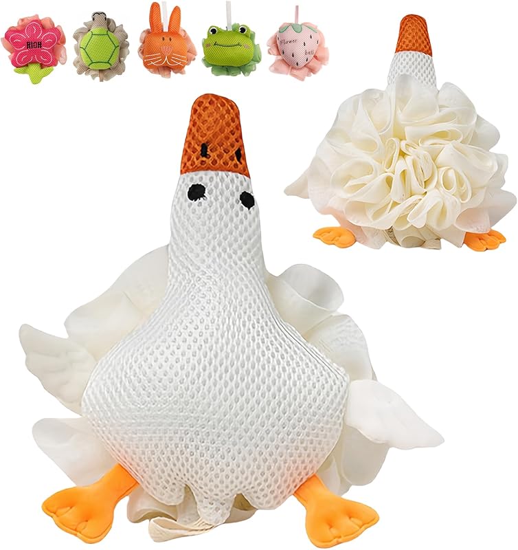 Bucha infantil para banho Taolivingmart com formato de animal e cordão para pendurar