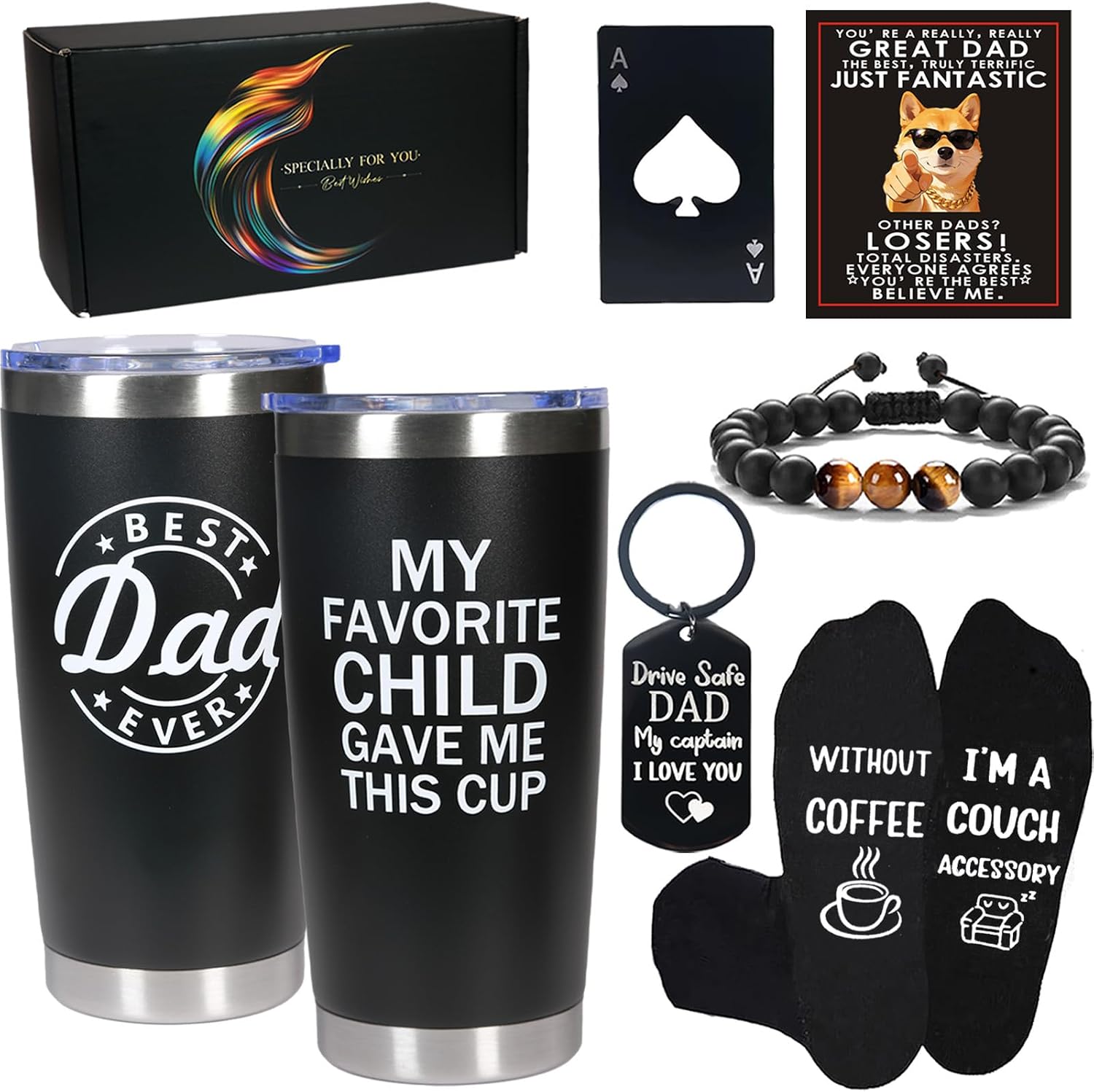 Carselage Gift for Dad from Daughter, Son, Kids, Fathers Day Gift for Dad, Funny Birthday, Christmas Gift Ideas for New Papa, Step Bonus Dad's