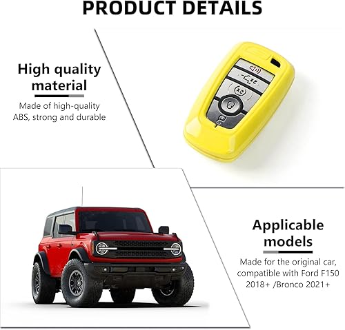 Miniatura 10 de RAZPOY Funda para llavero, protector compatible con Ford F-150 Explorer 2018-2023 y Ford Bronco & Bronco Sport 2021-2023, azul claro
