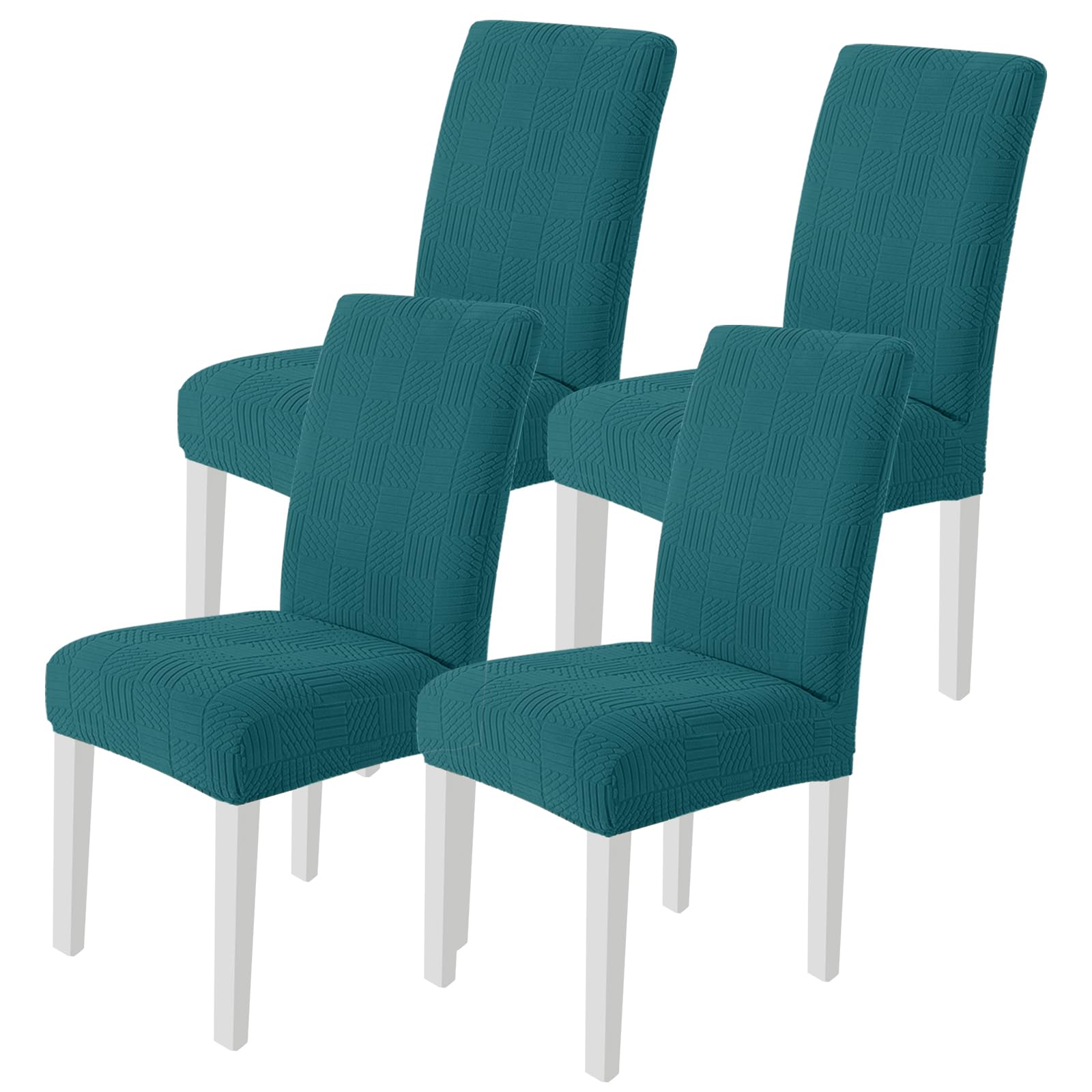 Ystyle Stretch Stuhlhussen 4er Set, Stuhlbezug Elastisch Abnehmbarer Waschbarer, Stuhlbezüge Chair Cover Langlebig Universal, Für Hotel Bankett Küche Restaurant Hochzeit Party, Dunkel Grün