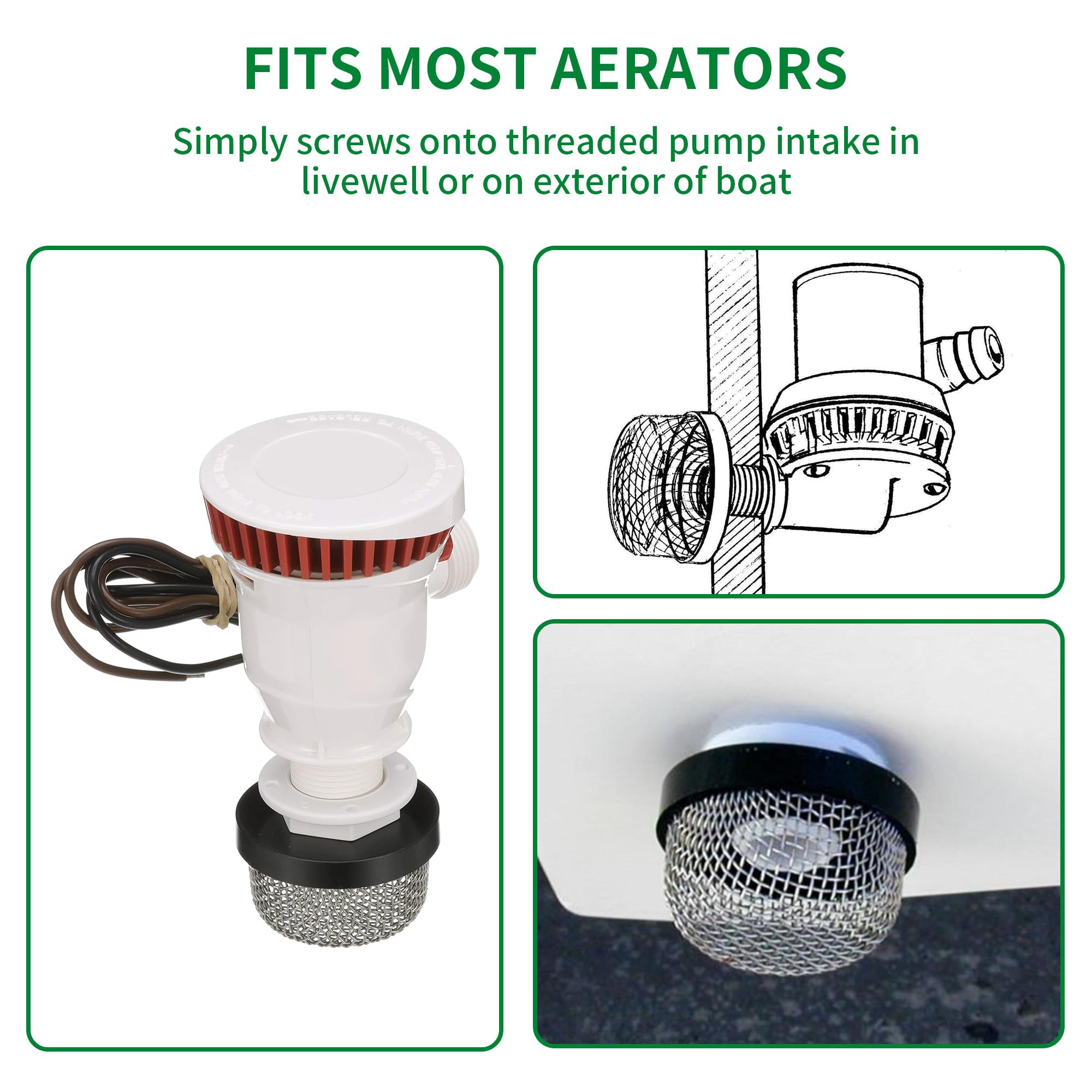 3/4-14 Stainless Steel Mesh Aerator Strainer for Livewell Pumps — Amazon image 4