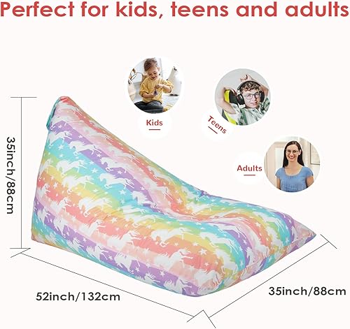 Miniatura 6 de Puf de almacenamiento de animales de peluche para niños y adultos, puf extra grande, soporte para juguetes de peluche y funda organizadora (sin