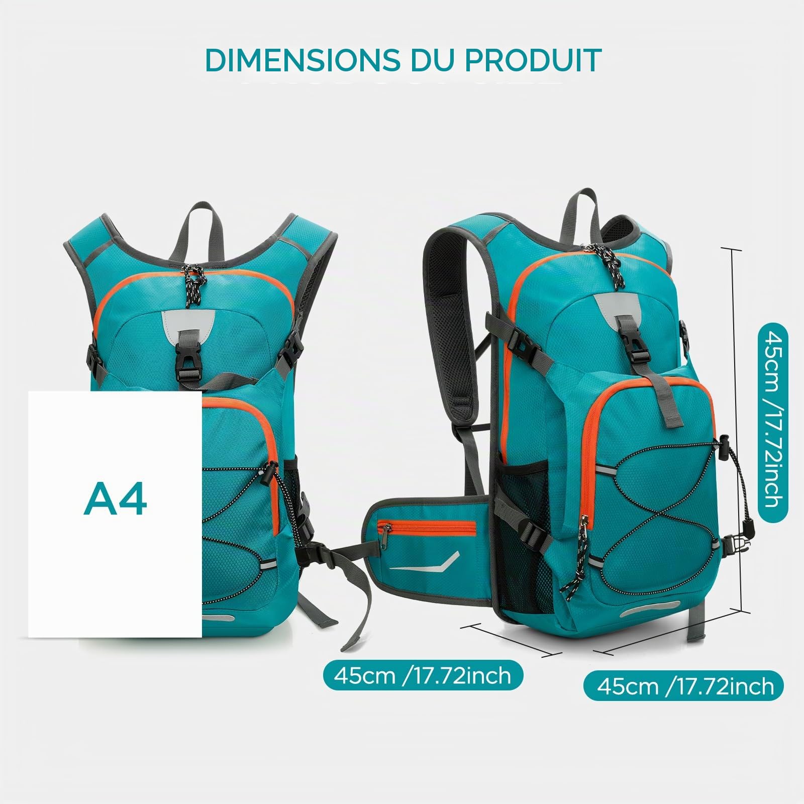 Cozary Sac à Dos Enfant 18L Extérieur, sac à dos de Randonnée Confortable avec Bandes Réfléchissantes Fille de 6 à 12 Ans, Imperméable pour Garçons & Filles Outdoor, École, Sport et Voyage