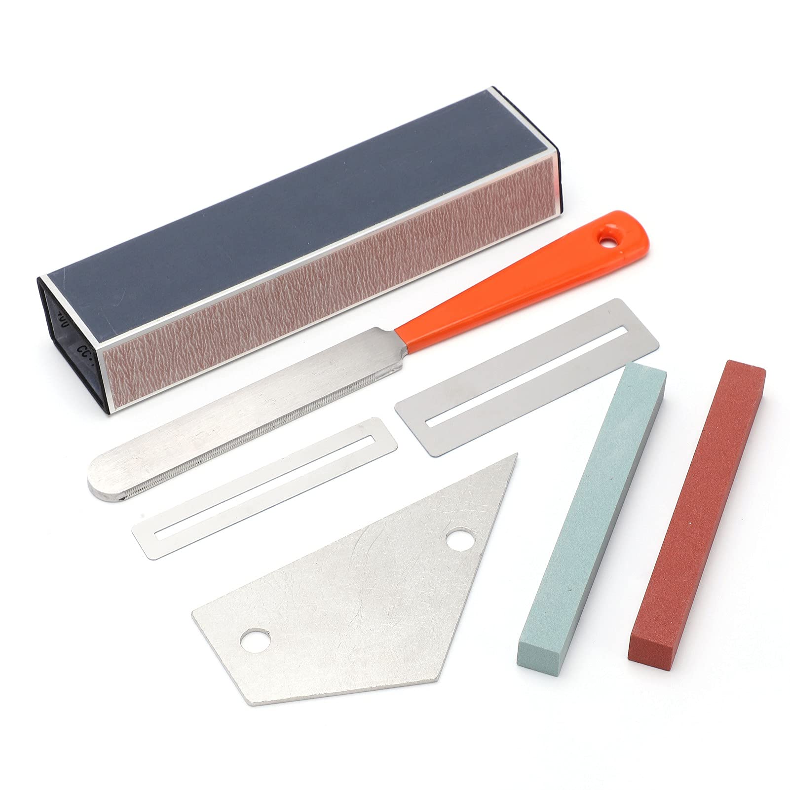 Jeffergarden Kit de Herramientas de Reparación de Guitarra Profesional con Lima de Coronación Nivelación de Trastes y Accesorios de Pulido Acero Inoxidable