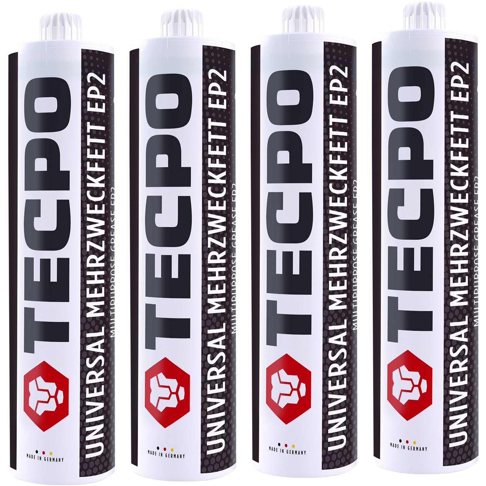 TECPO Lot de 4 graisses universelles multi-usages EP2 au lithium 500 g Graisse au lithium Graisse longue durée résistante à la température pour roulement à billes résistant à l'eau