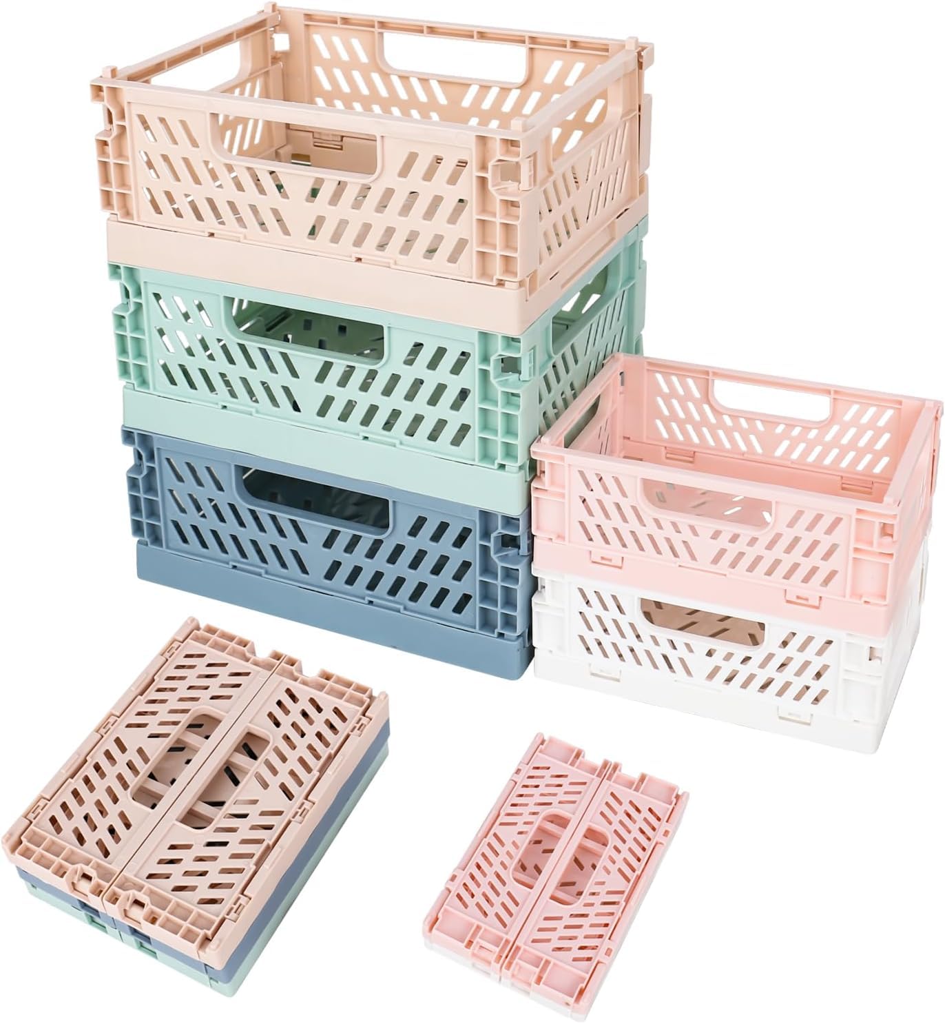 Scatola pieghevole da 5 pezzi, in plastica (20,5 x 15 x 9 cm) e (15,5 x 10 x 6 cm), per cucina, camera da letto, ufficio