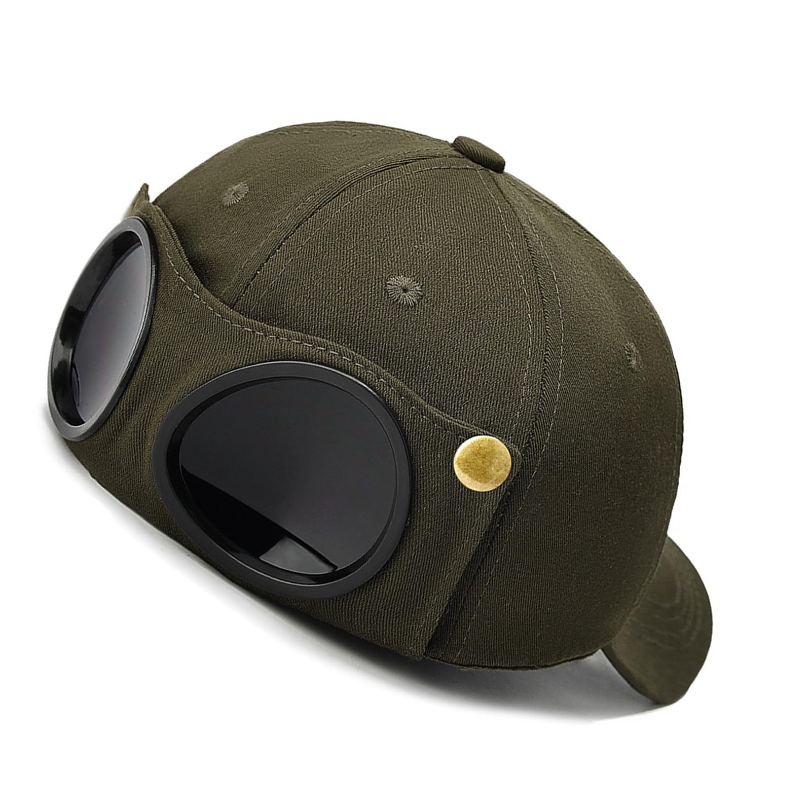 WGDYRP Goggle Accent Baseball Cap With Curved Brim, Casual Headwear for Outdoor Activities, Travel, and Daily Commuting