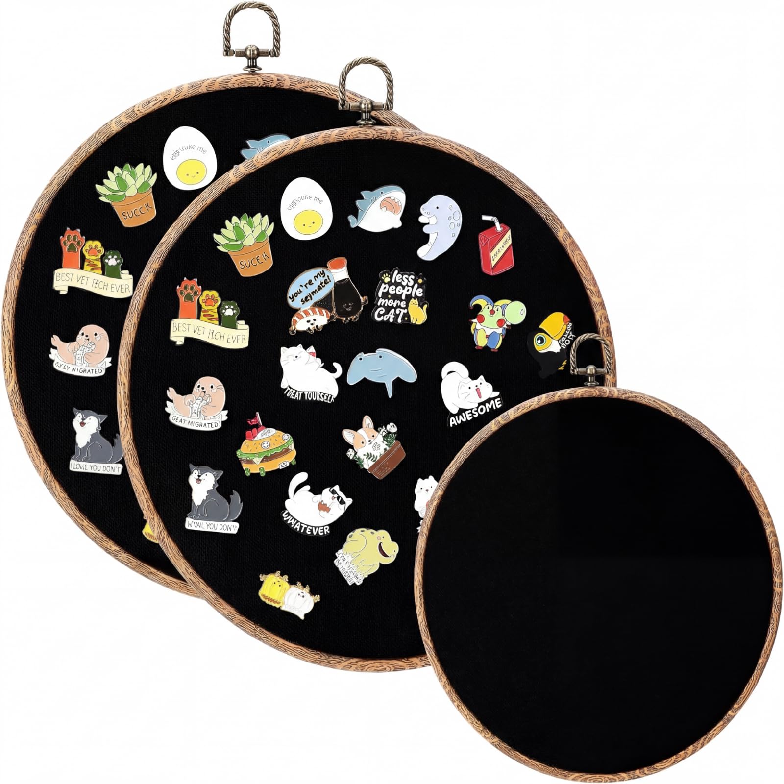 Yalikop Pin Display Board Fabric Enamel Pin Boards, Black, 10.2" X 10.2", 2