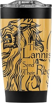 Game of Thrones The Lannisters Send Their Regards Stainless Steel Tumbler 20 oz Coffee Travel Mug/Cup, Vacuum Insulated & Double Wall with Leakproof Sliding Lid