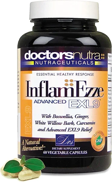 Doctors Nutra Nutraceuticals InflamEzze - Turmeric, Curcumin, Ginger Supplement - Gluten-Free, 60 Capsules
