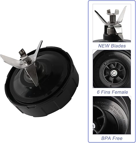 Miniatura 5 de 6-Fin Ninja Blender Blade piezas de repuesto hembra aletas cuchilla compatible con Ninja Auto iQ BL450 licuadoras