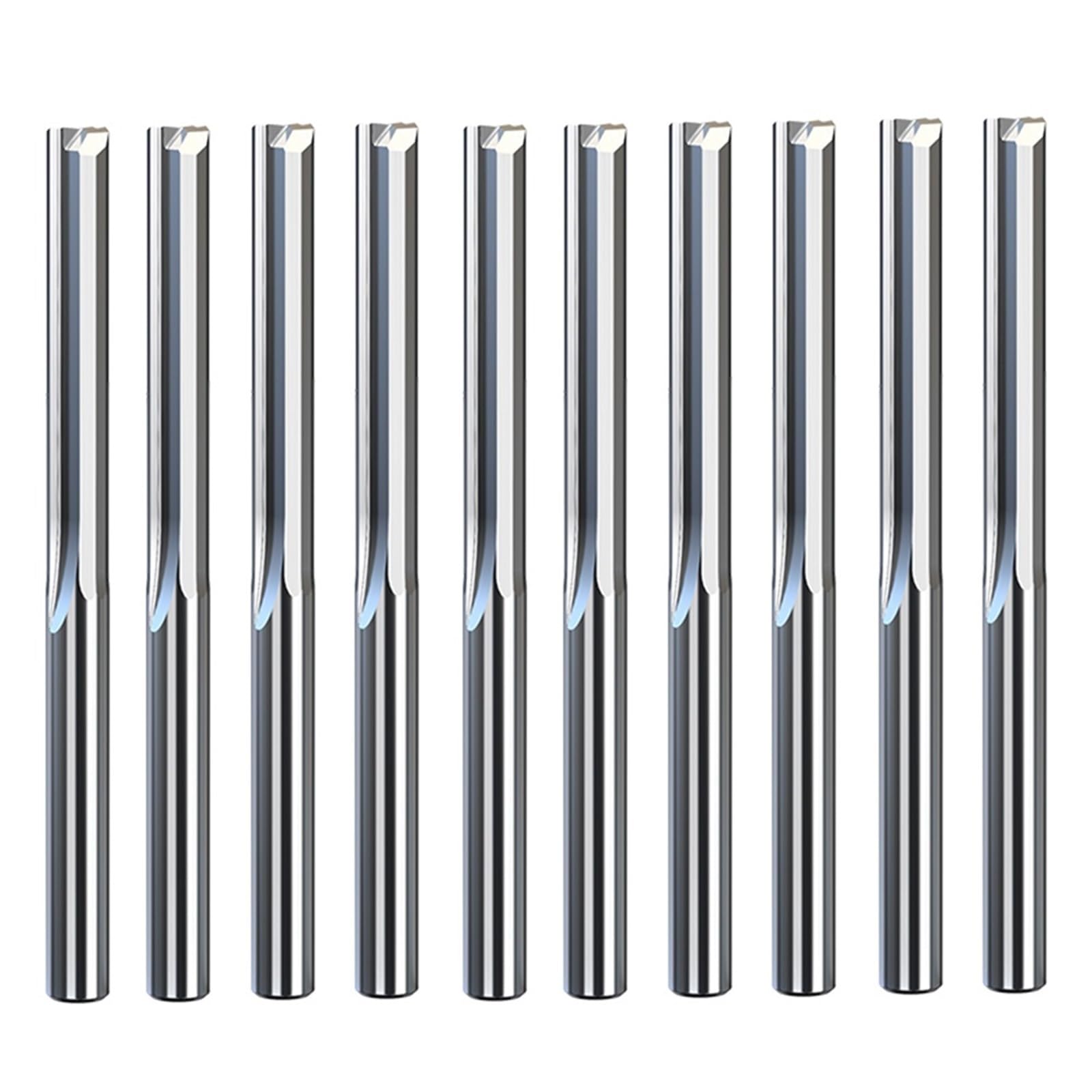 10 brocas de fresado CNC 2 flautas rectas, fresa extremo 3,175 mm, 4, 6 y 8, ranura recta, carburo sólido doble flauta(4X4X28X50)