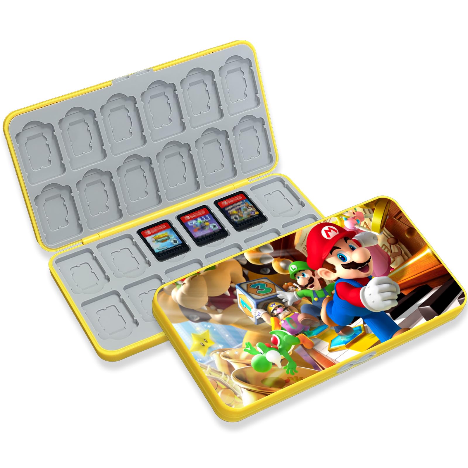 Custodia per Schede di Gioco, Custodie Giochi per Switch, Switch Game Card Case, Con 24 Giochi Cartridge Slot & 24 SD Card Storage, Design Magnetico,Organizer Antiurto Resistente All'acqua (DC2417)