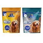 Dr. Pets Pack of 2 (900g Each) Bistik Dog Biscuits | Milk Chicken & Chicken Liver Flavour | Gluten Free Crunchy Dog Treats for Puppies & Adult Dogs | Healthy Training Snacks for All Breeds