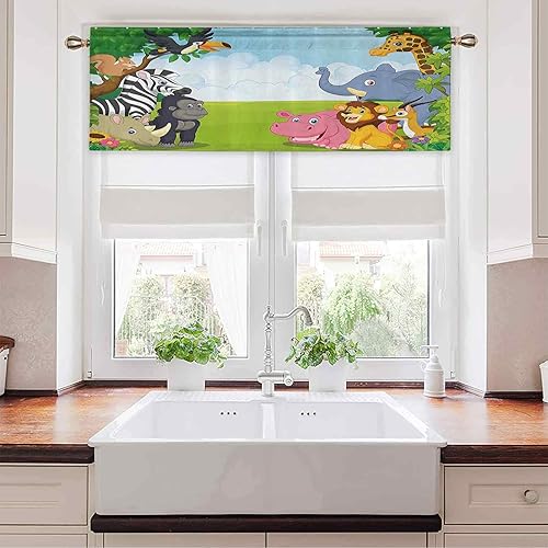 Miniatura 3 de LIGUTARS Cenefa corta y recta para ventana, 50 pulgadas de ancho x 18 pulgadas de largo, decoración para niños, habitación del bebé, temática de