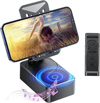 Phone Stand with Remote Bluetooth 5.3 Speakers Amplifier for Smartphones