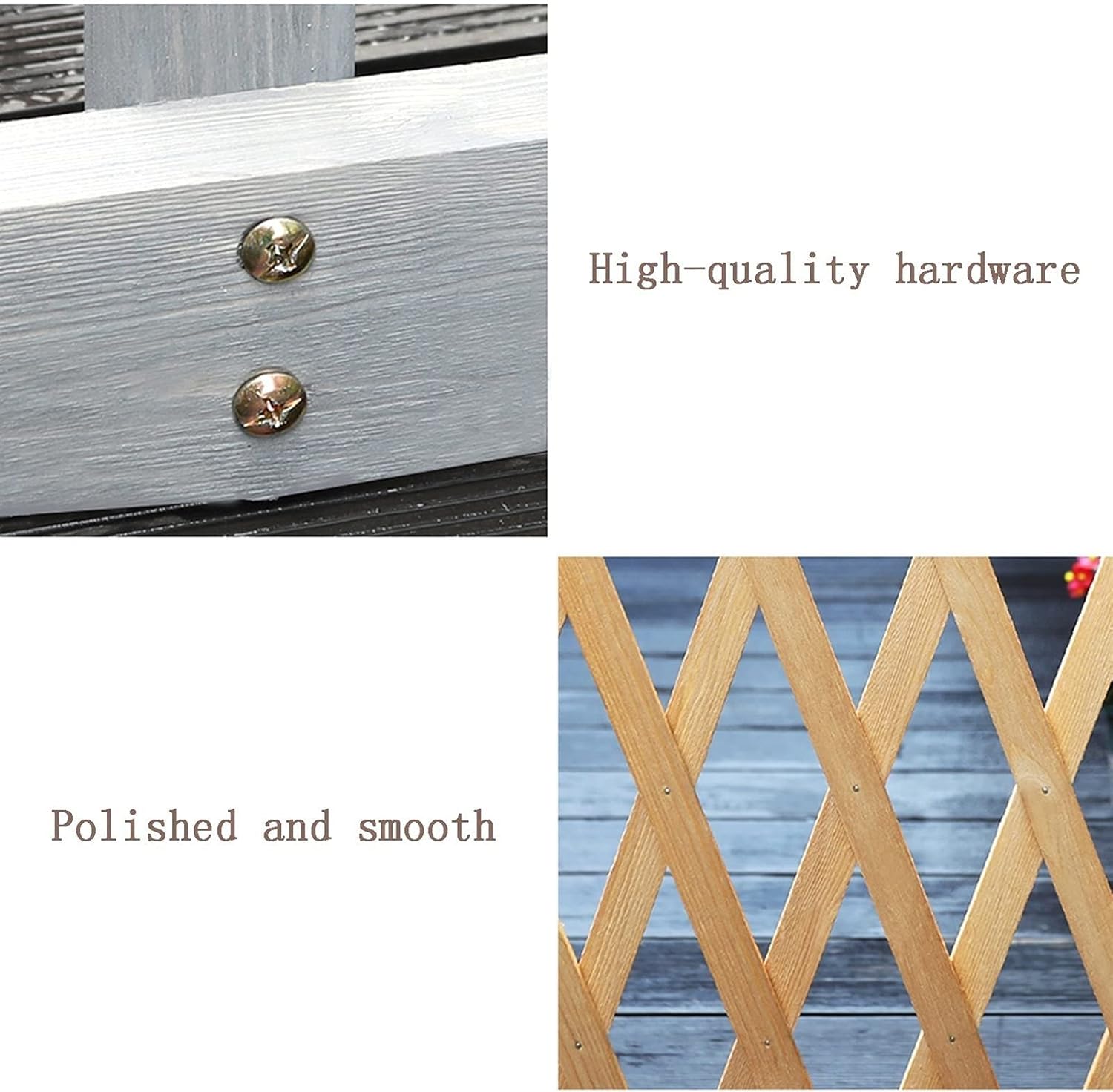 ガーデンフェンス - 自立型拡張可能なフェンス、犬用フェンス、ペット用フェンス、植物登山用の装飾的なアップグレードされた木製ガーデン