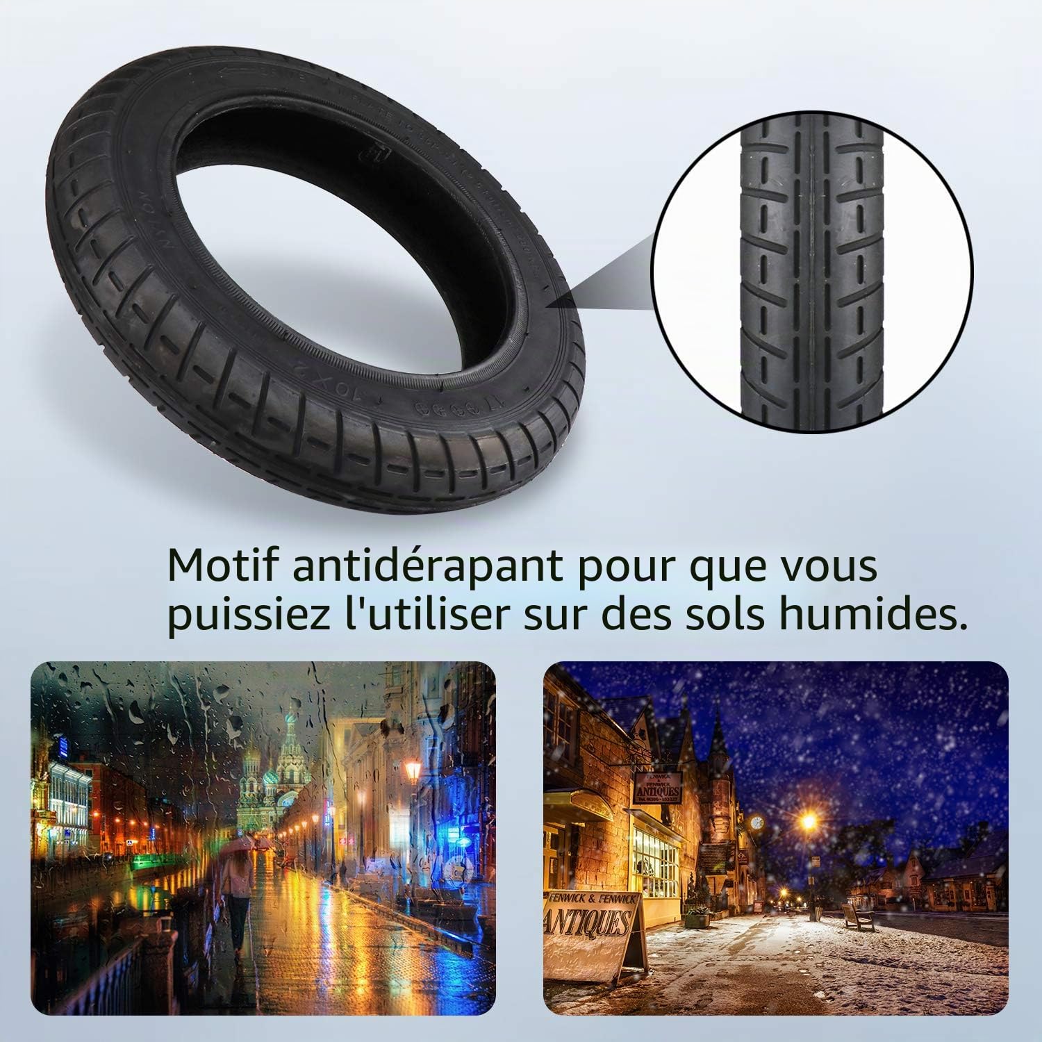 ANSENI Pack Chambre à Air Et Roues De Remplacement de 10" Pour Trottinette Électrique de 10", Pneus de Rechange, Mise à Jour de la Roue Xiaomi M365 8,5" à 10"