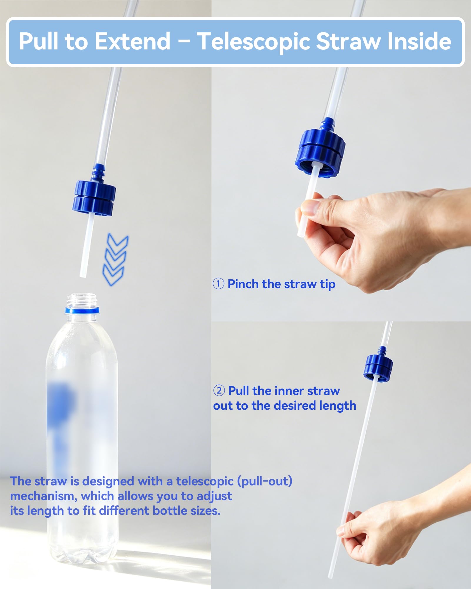 Trinkadapter-Set für Wasserflasche, Umwandlung, 2er-Pack, kompatibel mit verschiedenen Arten von Wasserflaschen, Outdoor-Sportzubehör, Verwendung für Camping, Wandern, Rucksackreisen