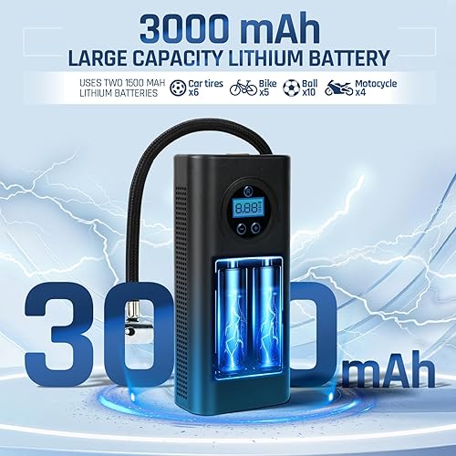 Miniatura 6 de Compresor de aire portátil para inflador de neumáticos, bomba de aire inalámbrica para neumáticos de automóvil, bomba de neumáticos de bicicleta