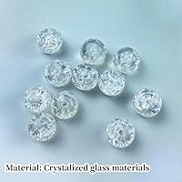 Vista 4 de 100 piezas de cuentas de vidrio craquelado de 8 mm redondas de cristal transparente para manualidades, cuentas espaciadoras de cristal para joyería