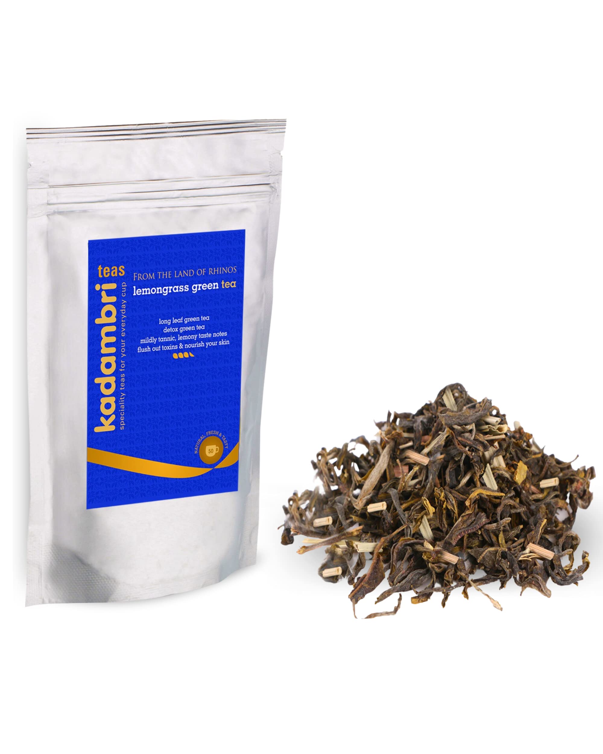 Kadambri Teas Lemongrass Green Tea (Detoxifies Body, Skin Glow, Powerful Antioxidants Aids Weight Loss, Straight from Assam, Loose Leaf) (200 Grams, 100 Cups) (B07KV1TL56) Amazon Price History, Amazon Price Tracker