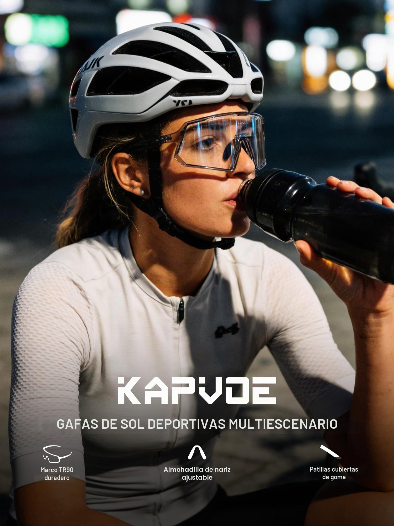 KAPVOE Antivaho Gafas de Ciclismo Fotocromaticas Gafas de Sol Deportivas Transparente Mujeres Hombres MTB Bicicleta K164