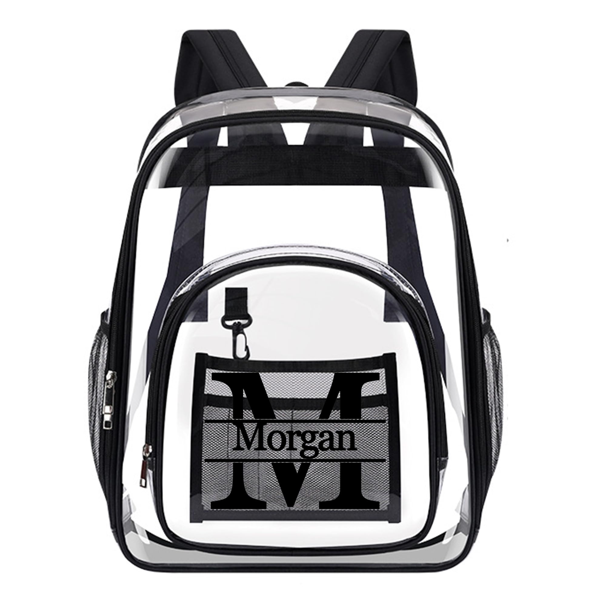 Personalized Clear Backpack with Name Custom Clear Bookbag Customized Any Text PVC Heavy Duty Transparent Backpack, Gifts