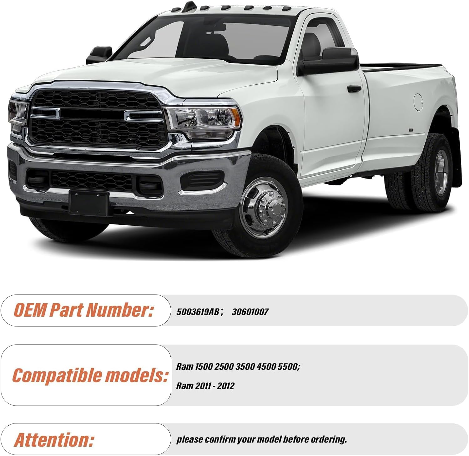 Engine Block Heater Kit Fits 2011-2018 Ram 1500 2500 3500 4500 5500, Heating Unit with Wiring Harness, Replaces #5003619AB, 30601007，3600008