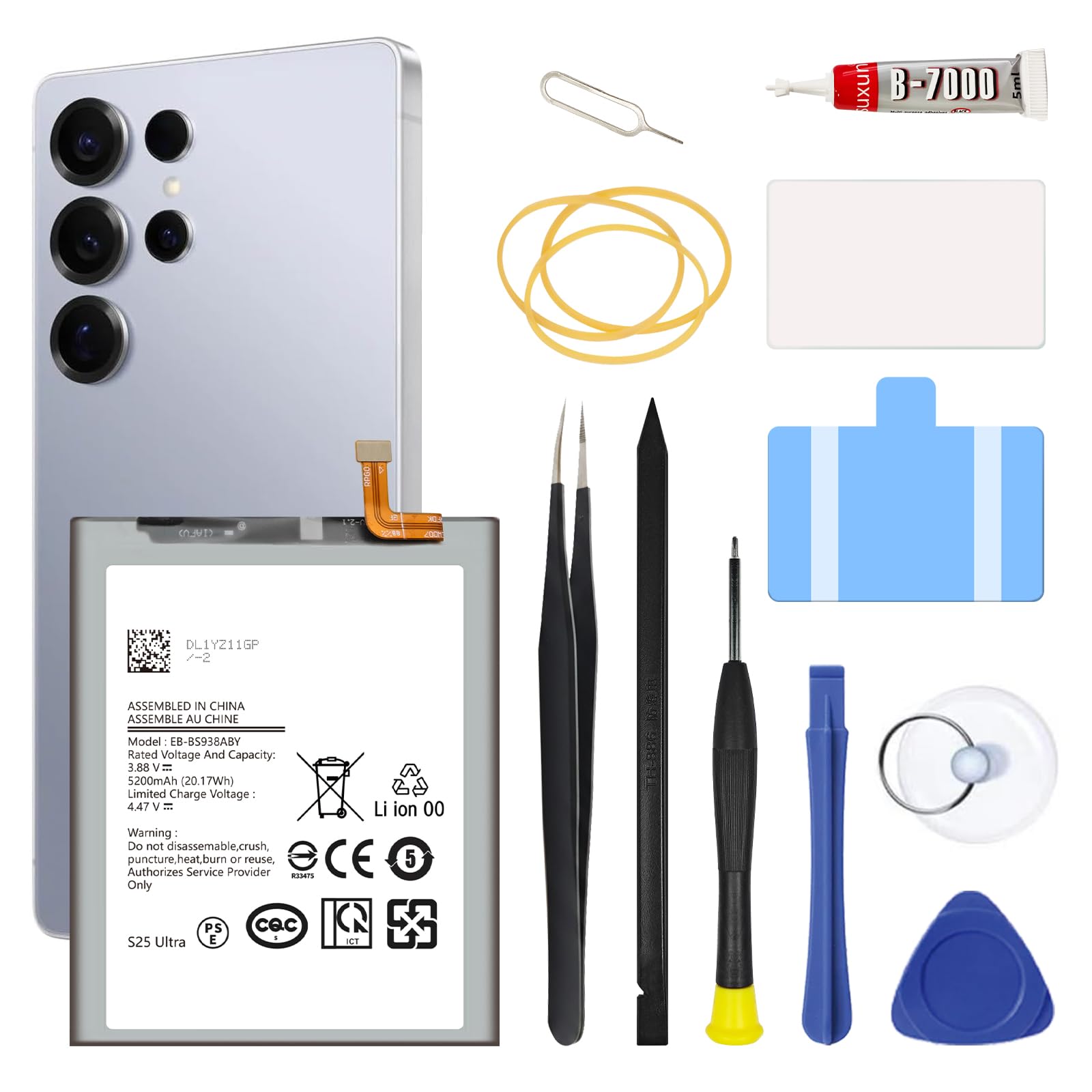[5200mAh] Galaxy S25 Ultra Battery, EB-BS938ABY Battery with Repair Kit