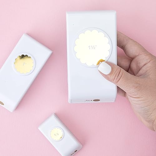 Miniatura 3 de We R Memory Keepers Paquete de 3 perforadores en capas, círculos festoneados, incluye perforadores de 58 pulgadas, 1 pulgada y 1 12 pulgadas,