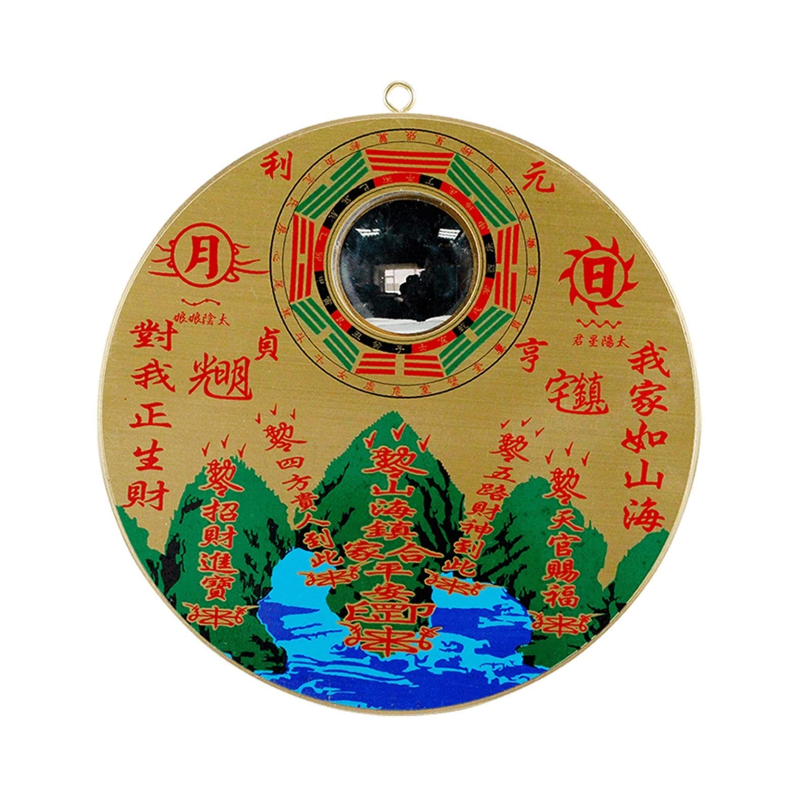 HDBCYUAZ Brass Round Shanhai Town,Traditional Chinese Feng Shui Bagua Mirror - for Protection(16cm)