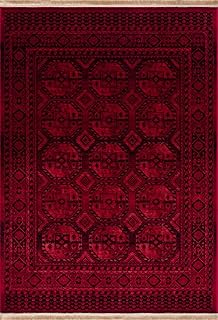 VIMODA Teppich ROYAL Dunkelrot im Vintage-Orient Stil“– Hochwertig & Pflegeleicht,Maße:80x300 cm;Farbe:Red6