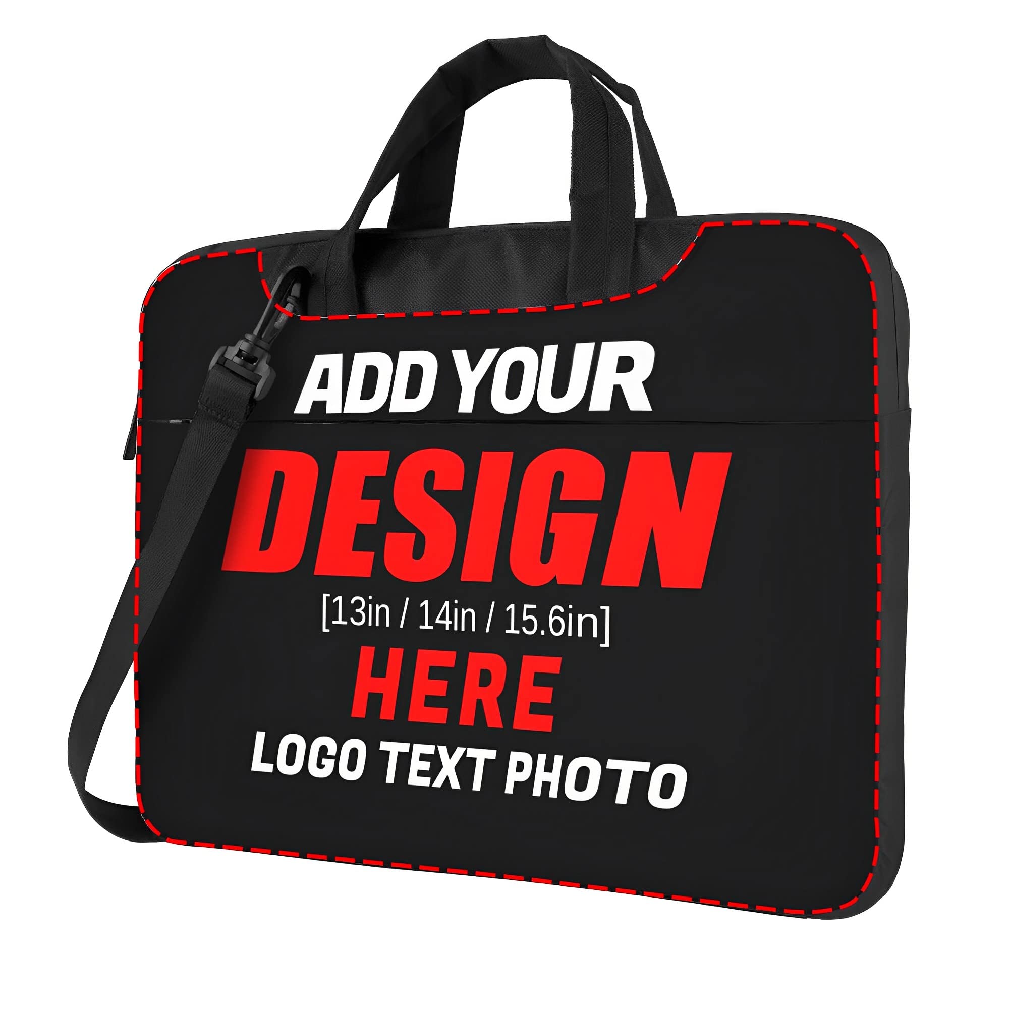 Custom Laptop Shoulder Bag Personalized Add Your Photo Text LOGO Business Briefcase Protective Messenger Bag with Handle